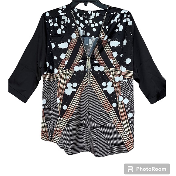 Lior Paris Women’s Multicolored Half Zip Up Top Size Small - Picture 2 of 11